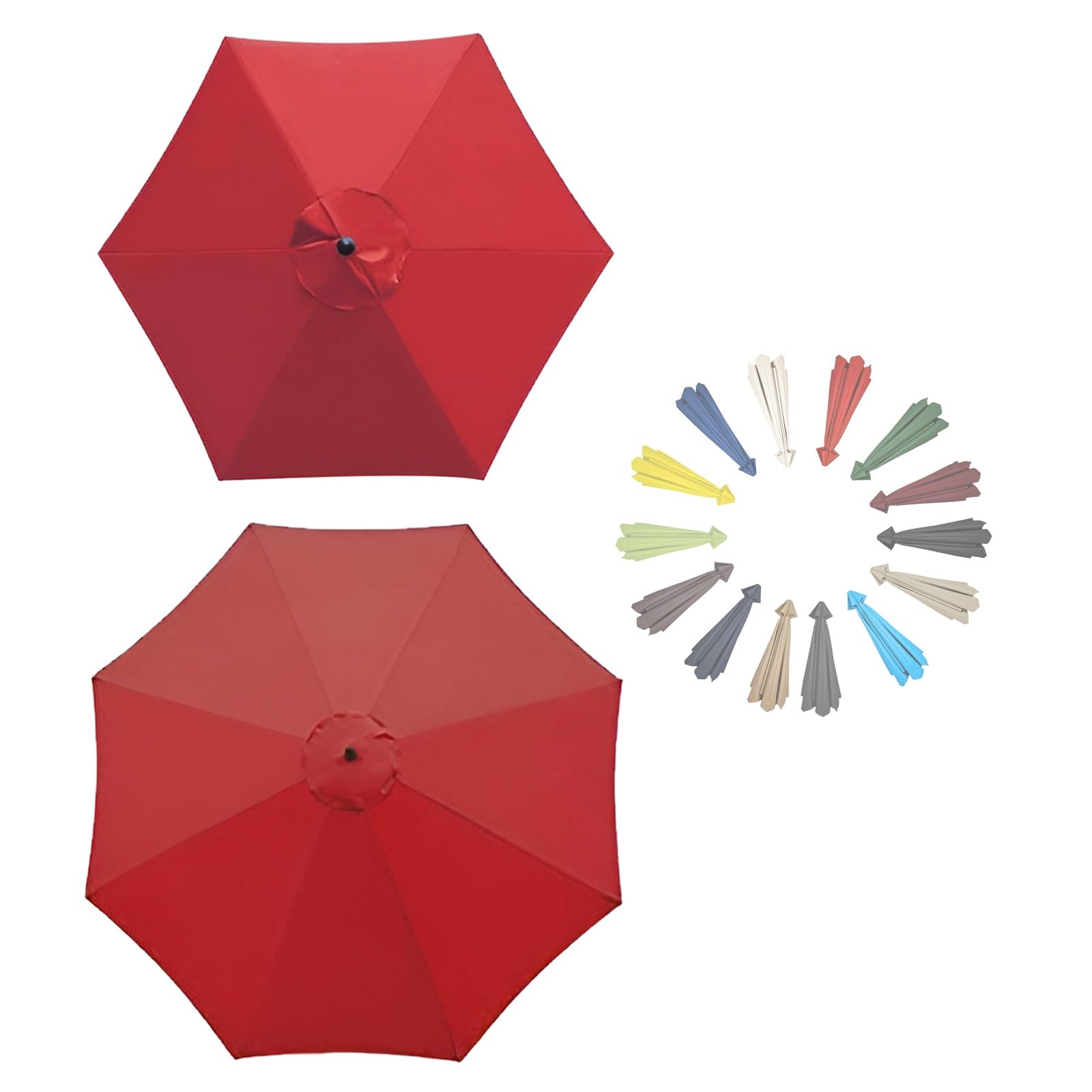 GZDXBF Replacement Canopy Top, Replacement Parasol Fabric Cover Anti-Ultraviolet Replacement Parasol Cover(Red,8 RIBS: 300CM/9.8FT)