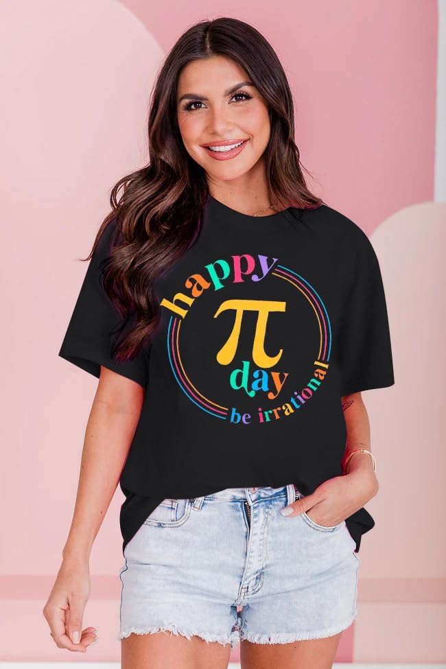 Happy Pi Day Shirt Women Pi 3.14 T Shirt Funny Math Teacher Shirts Be Irrational Tee Casual Short Sleeve Tops - Image 4