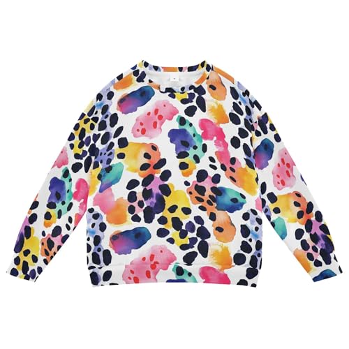 JUNZAN Watercolor Leopard Printed Little Boys Hoodie Sweatshirt Fleece Hoodie for Boys Athletic 4T