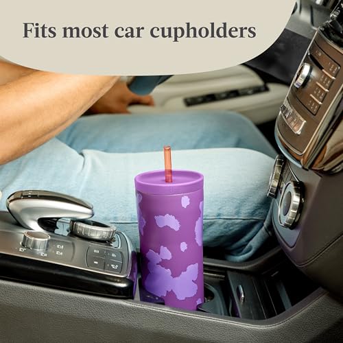 Image of Contigo x Ally Love Streeterville Stainless Steel Tumbler with Straw, Easy Clean Lid, Leak Proof, BPA Free, 24oz, Violet