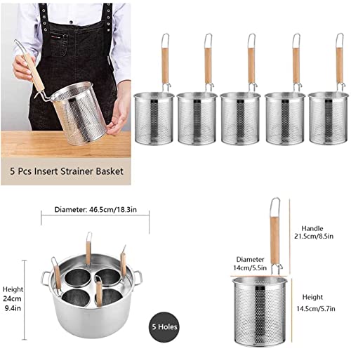 Set di pentole 3 in 1 con divisorio e inserto scolapasta per pasta, verdure, cucina commerciale