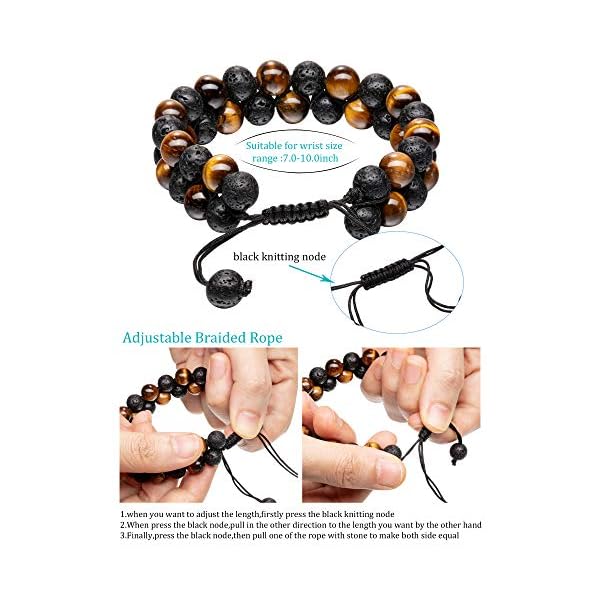 Adjustable-Lava-Rock-Stone-Essential-Oil-Diffuser-Bracelet-Braided-Rope-Stone-Yoga-Beads-Bracelets-for-Men-Women Essential Oil Bracelet for Men Diffuser Stone Lava Bracelet Adjustable Beads Bracelets for Aromatherapy Men Women Gifts