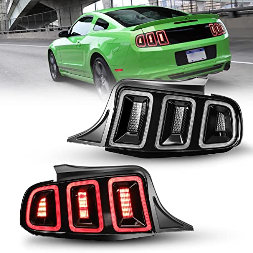 Nixon Offroad Tail Lights For Ford Mustang 2010-2014 Tail Lamps Led Rear Lights Rear Lamps Assembly Replacement 1Pair (Glossy Black Housing/Clear Lens) #TOP15