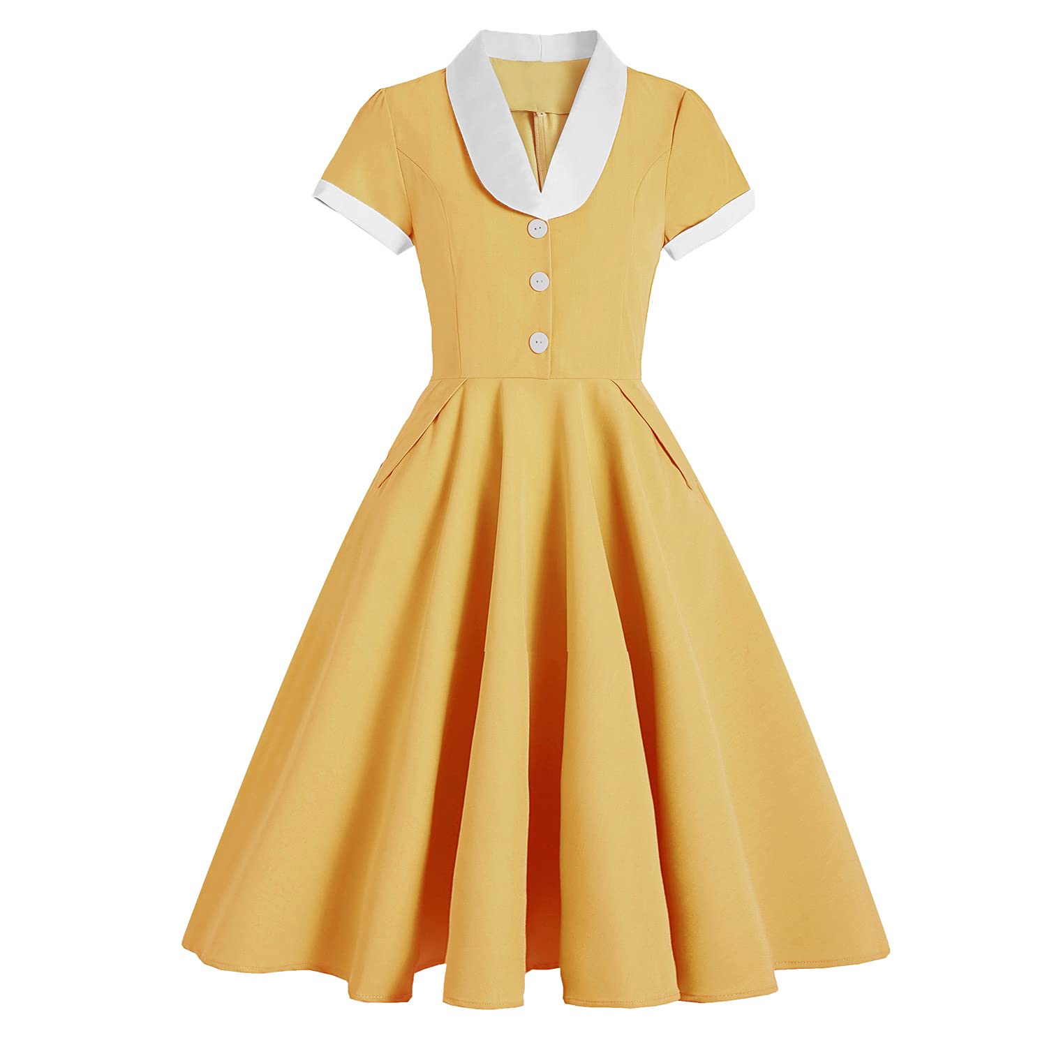 50s Dresses for Women Vintage 1950s Notch Lapel Cocktail Dress
