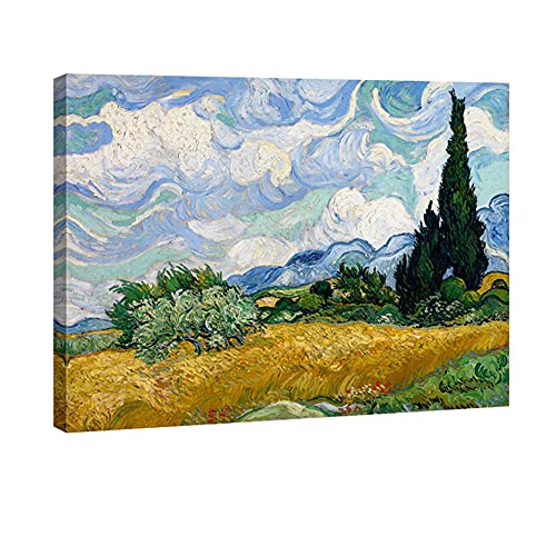 Wieco Art Wheat Field with Cypresses by Van Gogh...