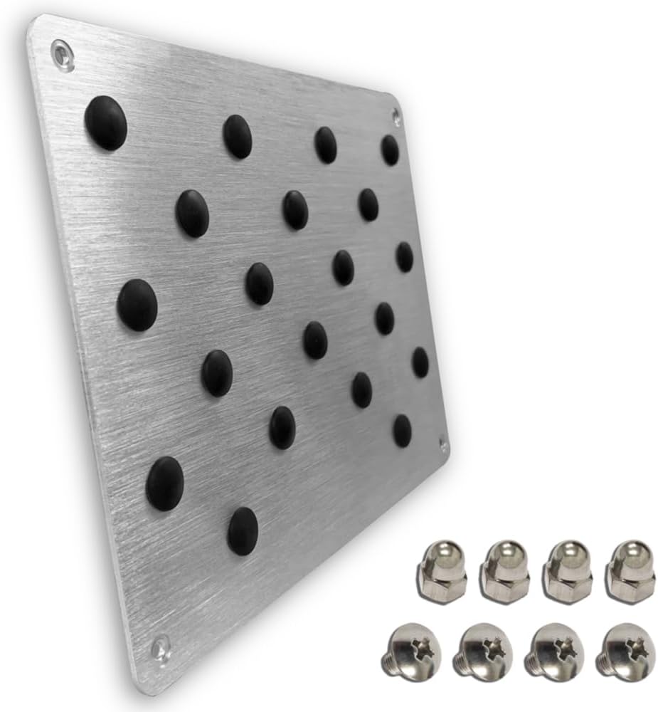Universal Car Truck Anti Skid Floor Mat Carpet Heel Pad Plate Foot Pedal Rest Footrest Aluminum Alloy w/Screw (895 Silver)