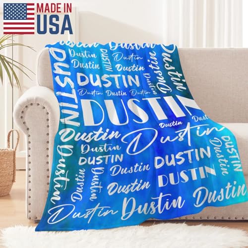 Name Blanket Personalized Name Blanket Customized Blanket with Name Text for Adult Kid Birthday Christmas Mothers Fathers Valentines Day Gift