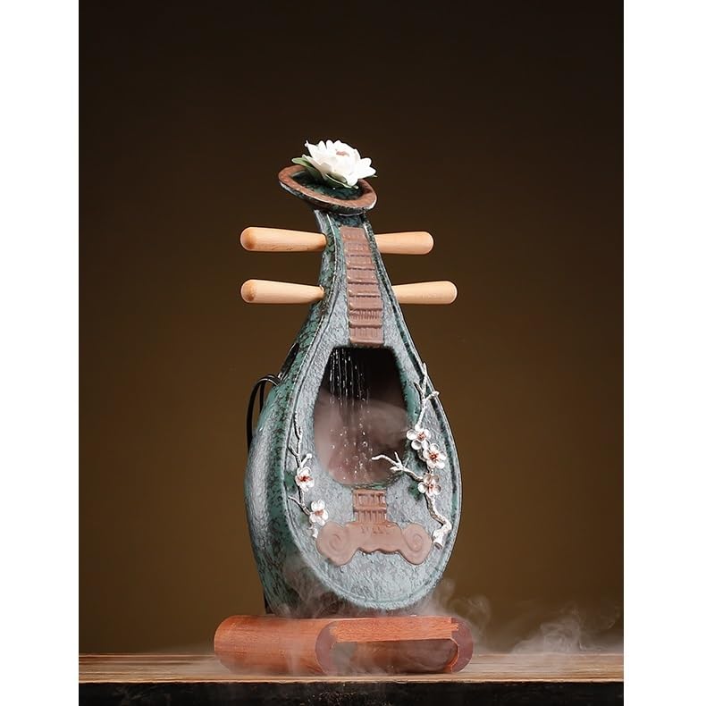 Fuente Decorativa de jardín, Fuente de Agua con Cascada, de cerámica, con función humidificadora, Feng Shui Zen, decoración para salón, Dormitorio, Oficina