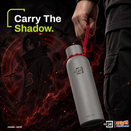 Go24 pexpo Go24 Naruto 1L Stainless Steel Water Bottle Grey - Itachi - Image 7