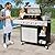 MELLCOM 4-Burner Propane Gas Grill with Side Burner- 49,000 BTU Stainless Steel BBQ Grill with Cabinet, Porcelain-Enameled Cast Iron Grates for Outdoor Cooking, Patio, Backyard