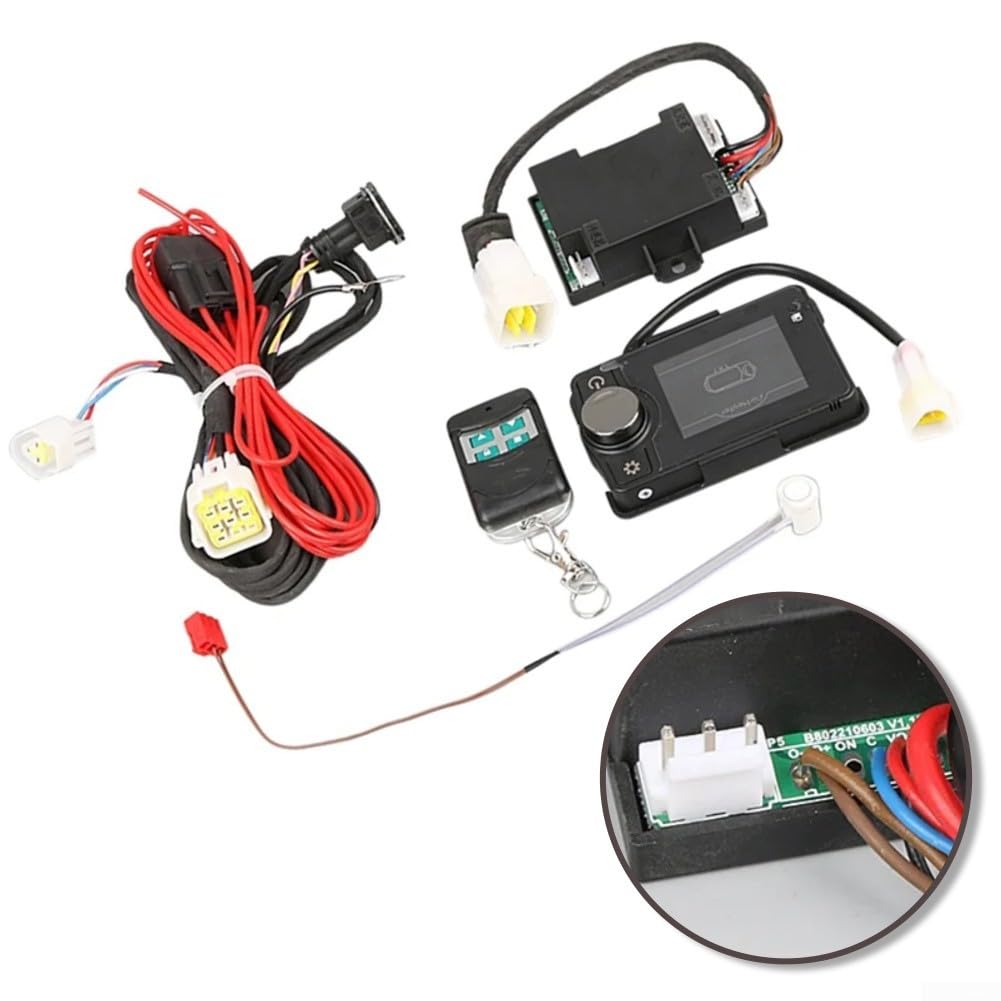 Tablero de control del calentador de estacionamiento de aire 5KW con pantalla de pantalla, arnés de cableado y sensores, construcción de plástico, fácil instalación, rendimiento estable (12V)
