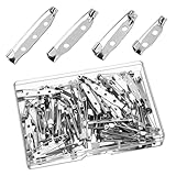 100 Stück Broschennadeln, 4 Größen Anstecker Pin Sicherheitsnadeln Anstecker Pin Metall Pins Sichere Verschlussspange für Schmuck Und Handarbeiten Broschennadel Sicherheitsnadel (Silber)