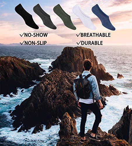 Image of WHISPER DEER No Show Socks Men Invisible Low cut Loafer Sneaker Socks Non-Slip