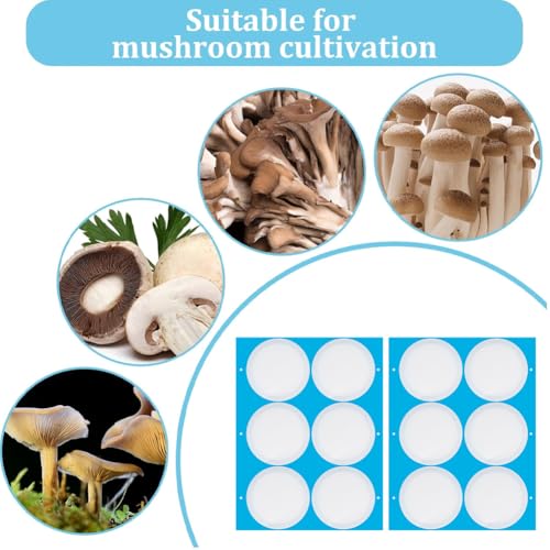Image of GORGECRAFT 24Pcs 4 Sheet Synthetic Filter Paper Stickers 76 mm Filter Disc 0.3μm Wide Mouth Mason Jar Filters Patch Self Adhesive Tape Sticker for Mushroom Cultivation Jar Lids Mason Jars