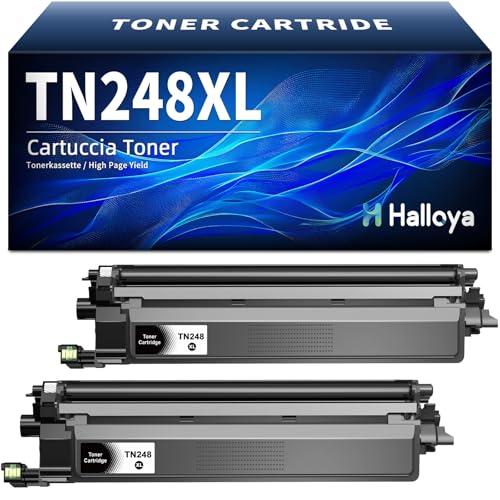 Halloya TN248XL TN 248XL TN 248BK   Tóner compatible con Brother TN 248XL TN 248 para Brother MFC L3760CDW Toner MFC L3740CDW DCP L3560CDW HL L3240CDW MFC L8390CDW DCP L3520CDW (2 negro)