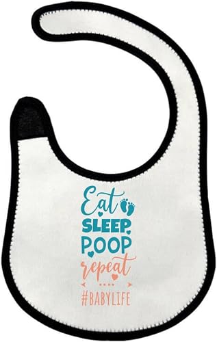 Katz Design - Baby Bib - Eat, Sleep, Poop, Repeat #BABYLIFE