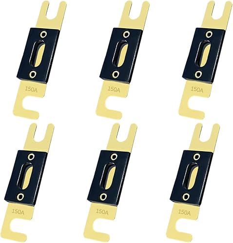 6 unidades ANL - Controlador de protección de fusibles chapado en oro, hoja de fusible de protección eléctrica, accesorios automotrices universales