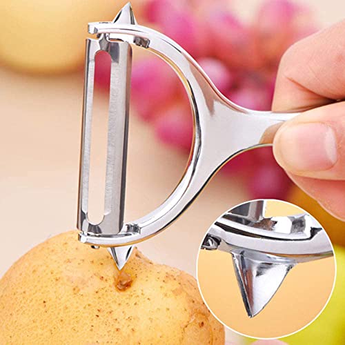 Vegetable and Fruit Peeler Set - Y and I Shape Stainless Steel Peelers With Ergonomic Non-Slip Handle & Sharp Blade for Potatoes, Carrots, Veggies (2 Pcs) - Image 5