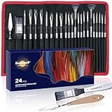Pinceles para Pintura, EooUooIP® 24 Pinceles Profesionales de Nailon, Pincel para Pintar al óleo, Pinceles para Acuarela, Kits de Pintura, para Niños y Adultos, Principiantes y Profesionales
