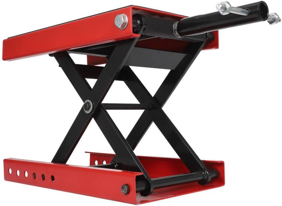 Motorcycle Lifting Scissor Jack 1100 LBS Off Road ATV Steel Crane Stand with Lifting Crank Bracket Pin Compatible with Motorcycle ATV