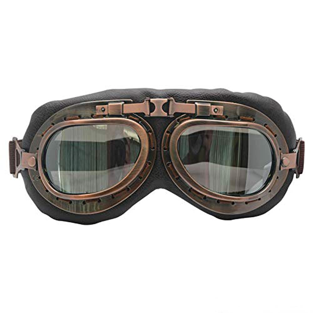 Lunettes De Moto En Cuir - Lunettes De Pilote D'aviateur De Moto