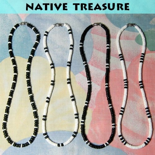 Native Treasure - 22 Inch Mens/Womens Set Of 4 Heishe Puka Shell Necklaces - 5Mm (3/16") #TOP2