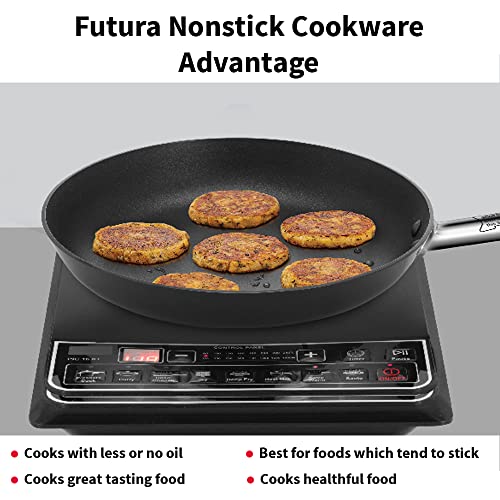 Image of Hawkins Futura 30 cm Frying Pan, Non Stick Fry Pan with Stainless Steel Handle, Induction Frying Pan, Big Black (INFS29)