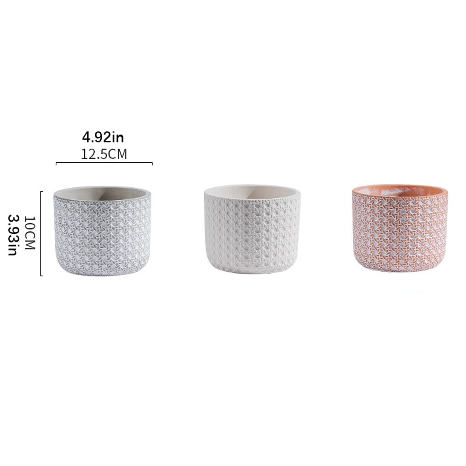 Vasi da Giardino Fioriera in Vaso succulente in Cemento da 4,92 Pollici, Contenitore per Piante di Cactus da Giardino con Foro di drenaggio per la Decorazione Domestica Moderna