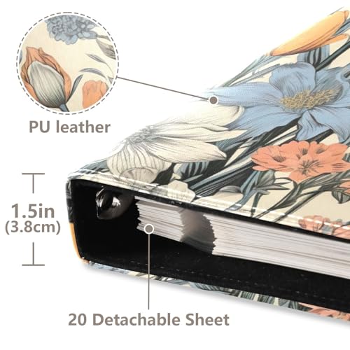 Álbum de Fotos con Adhesivo Automático para Scrapbooking, 3 Anillos, 20 Páginas en Blanco, Estilo Moderno, para Fotos 3x5, 4x6, 5x7 y 6x8 pulgadas, Cuero miniatura 4