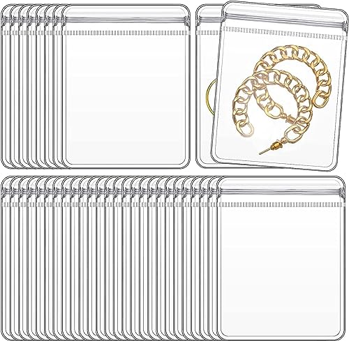 PVC Clear Jewelry Anti Oxidation Zipper Bag Antitarnish Plastic Bags for Packaging Jewelry Rings Earrings Transparent Poly Pouch100pcs 2.75 * 4 IN