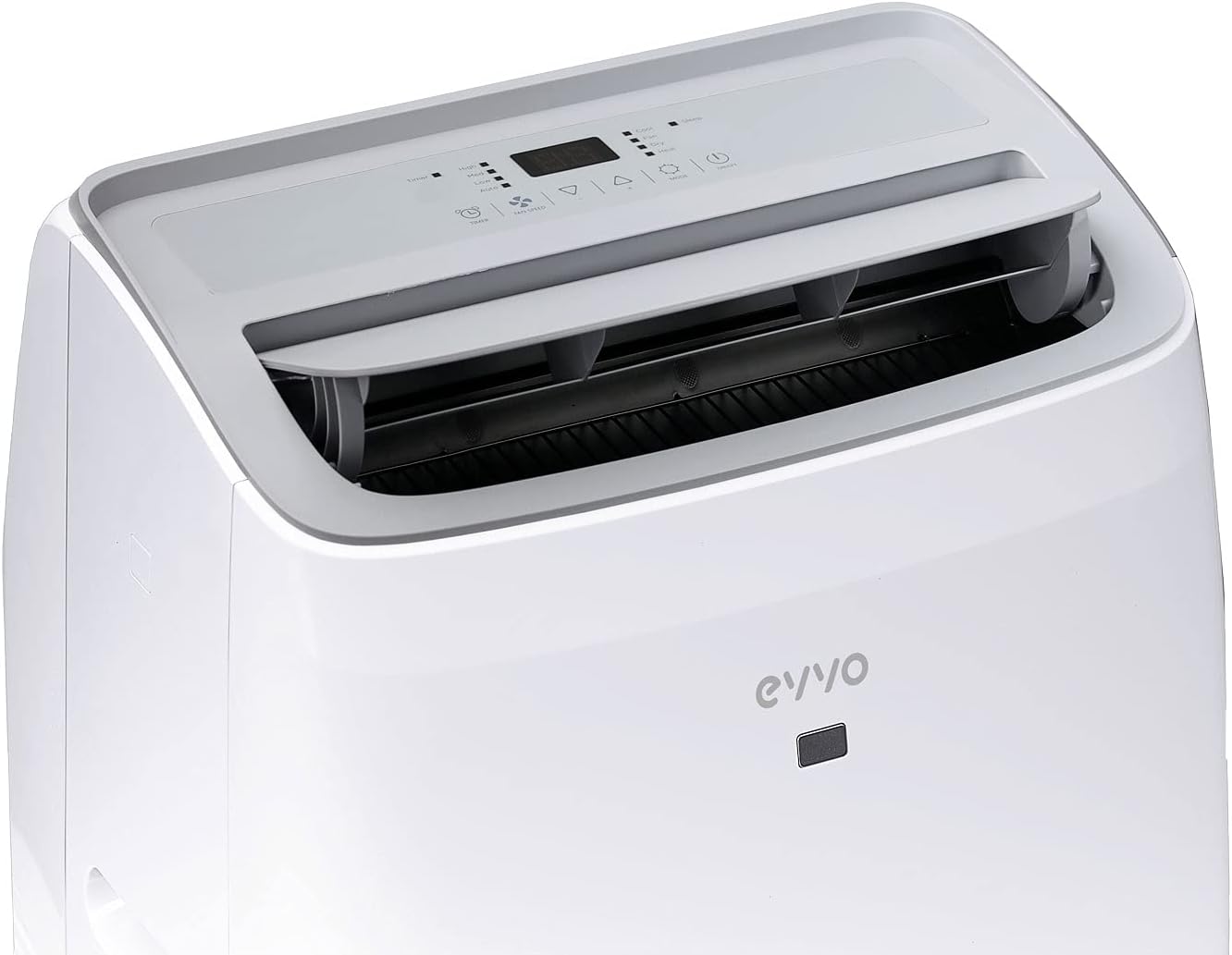 Top view of EVVO CLIMA P9 Silent Portable Air Conditioner with open air outlet