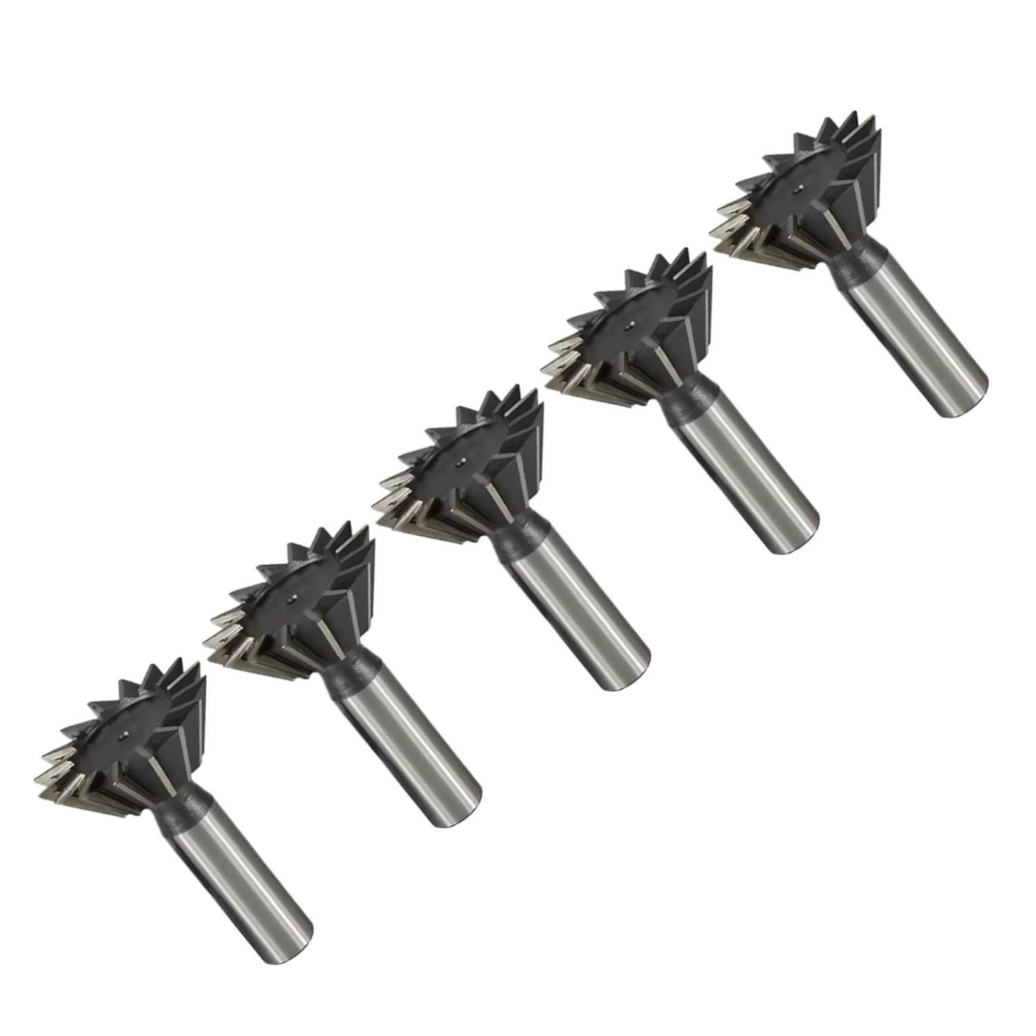 5pcs/Set Dovetail Milling Cutter 45°/55°/60° HSS High-Speed Steel CNC Tool Slotting Tool(40mm*60° 10T)