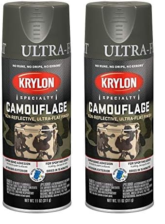 Krylon Camouflage Paint, Ultra Flat, Olive, 11 oz. (Pack of 2) Krylon Camouflage Paint, Ultra Flat, Olive, 11 oz. (Pack of 2)