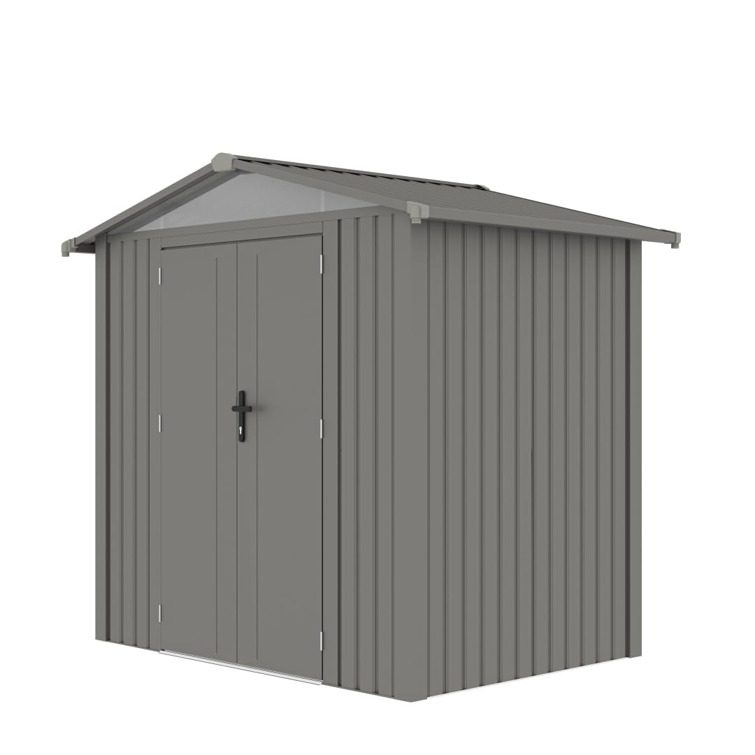 Gardiun Caseta Metálica Grunewald 4,03 m2 Exterior 240x168x220 cm de Acero con Ventana Lateral y Puerta Doble 106x178 cm