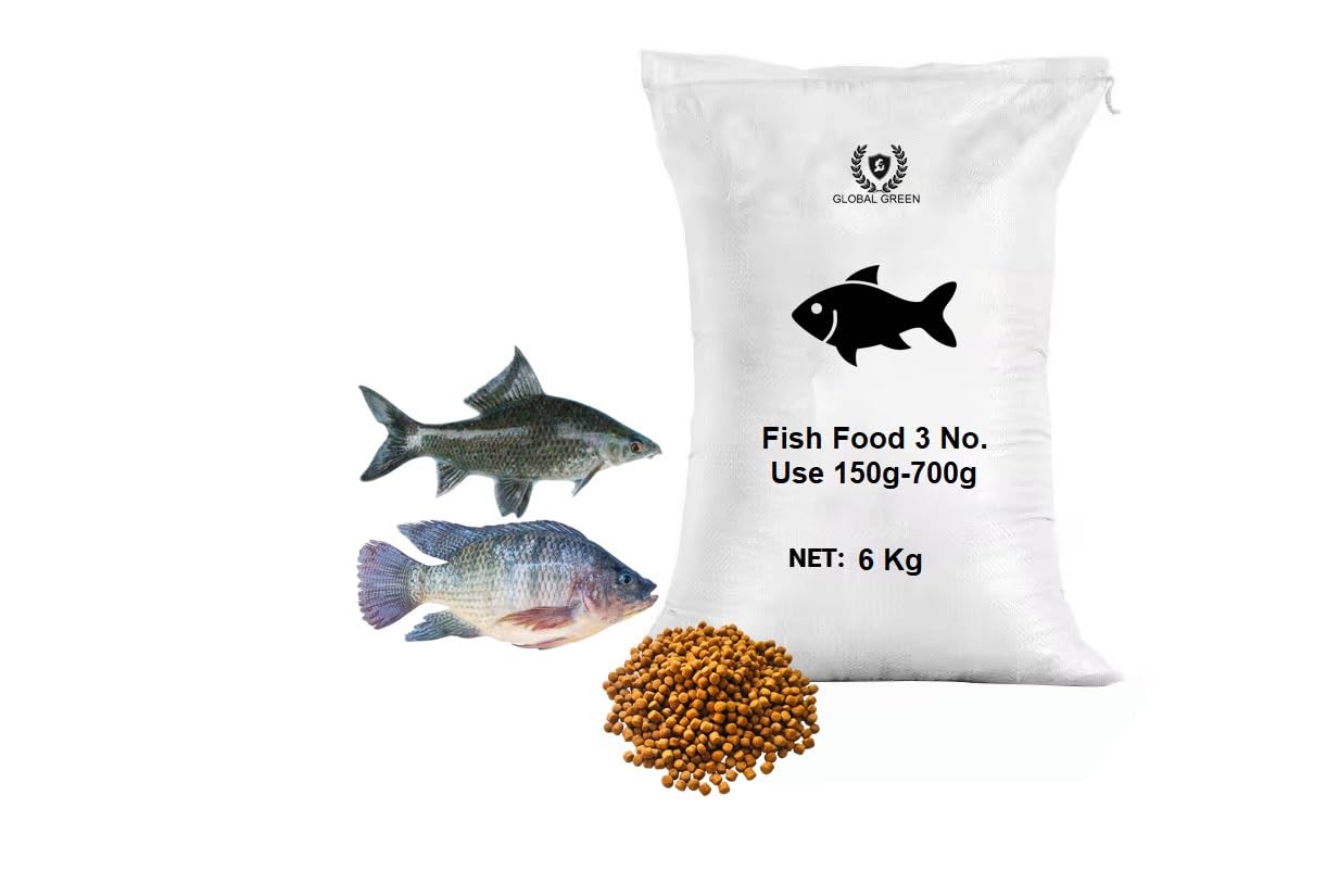 Global Green Fish Food, Floating Pallets 3mm-6kg for 150 gm to 700 gm Pond Fish, Fast Growing Pallet for Tilapia, Catla & rohu Fish-image-19