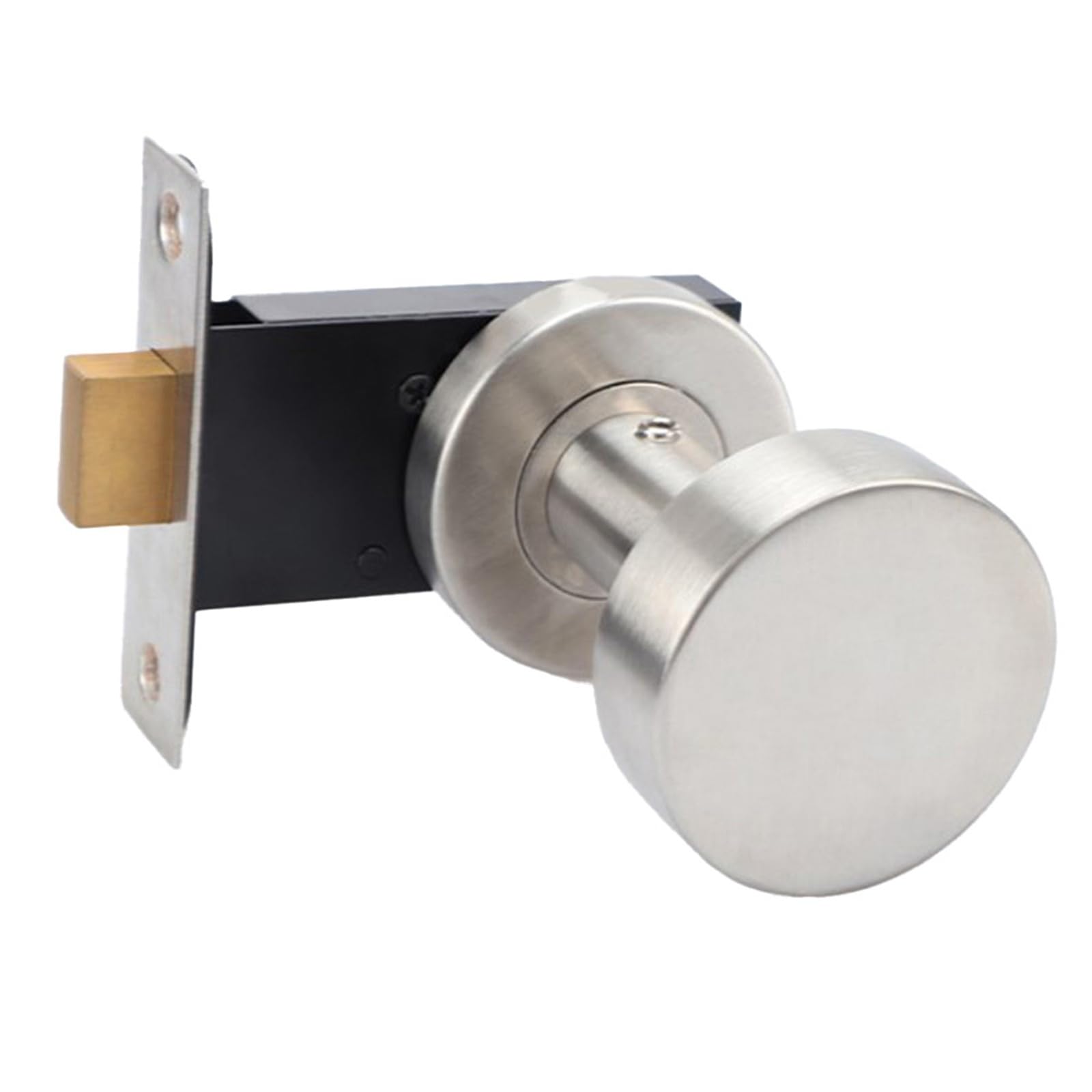 Round Keyless Lock Stainless Steel Invisible Door Handle for Bedroom and Kitchen Use Enhanced Security Features(Silver-1)
