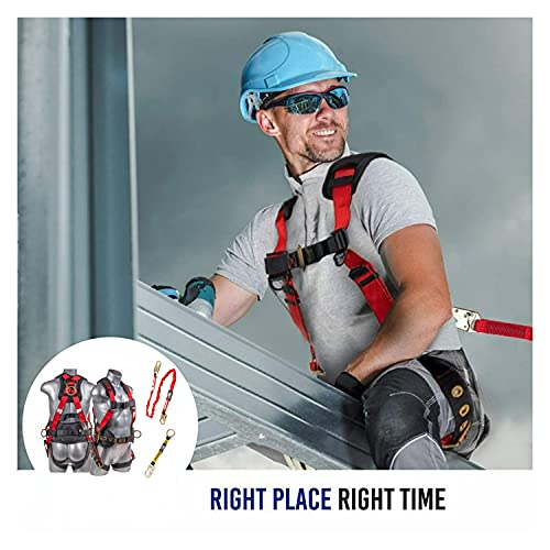 Image of Palmer Safety Fall Protection Safety Harness Hammerhead Series Safety Kit I Premium Harness + Lanyard + D-Ring Extender Kit