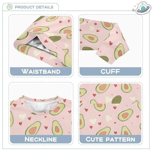 JUNZAN Avocado Hearts Pink Little Kids Hoodie Sweatshirt Fleece Kids Pullover Hoodie Party 4T3
