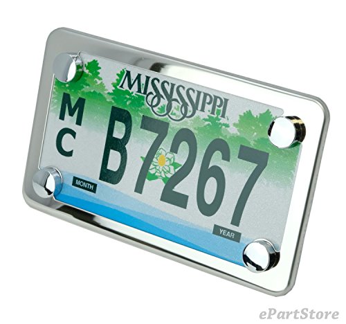 Image of Motorcycle Stainless Steel License Plate Frame + Motorcycle License Backing Plate Set