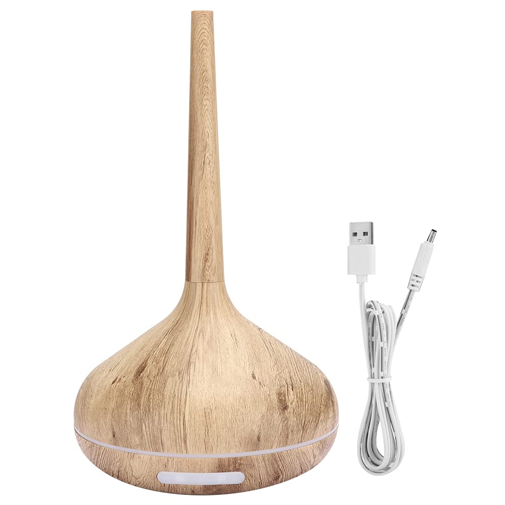 Pttonetsdd Wood Grain Air Humidifier Aromatherapy Diffuser LED Night Light for Bedroom Office
