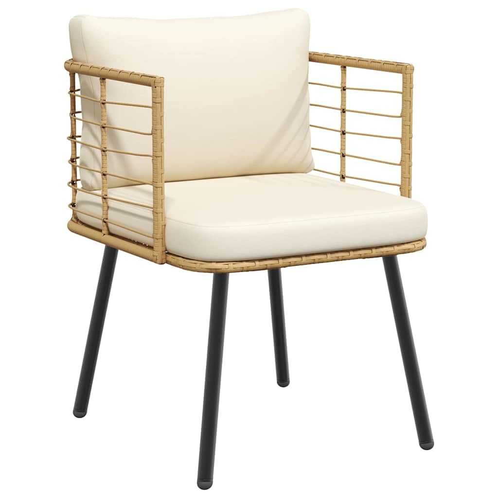 Chaise de jardin en rotin naturel 60x65x76cm avec coussin