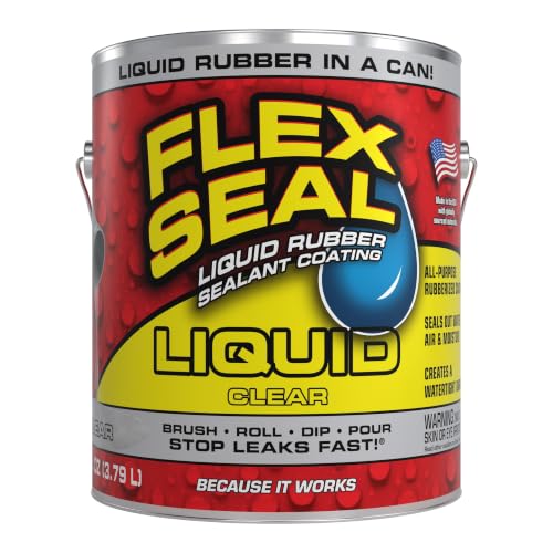 Flex Seal Liquid Rubber Sealant Coating, Waterproof, Clear, 128 oz