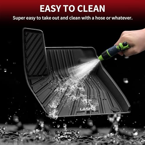 Image of LASFIT Floor Mats Fit for Volkswagen ID.4 2021-2026, Custom Fit TPE All Weather Waterproof Floor Liners 1st & 2nd Row Car Mats, Black