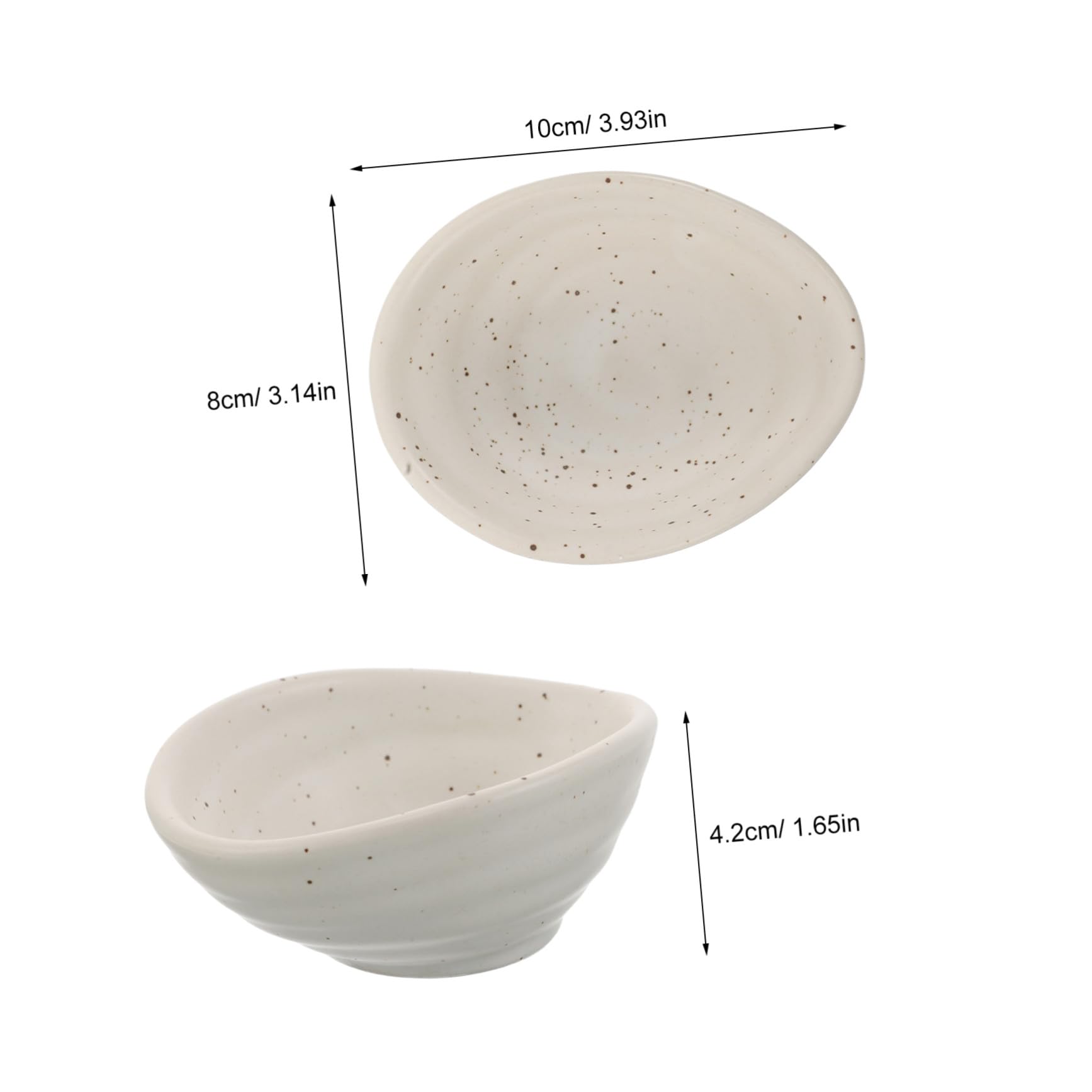 LABRIMP Plat à Sauce en Céramique Blanc Lot de 4 Style Japonerie