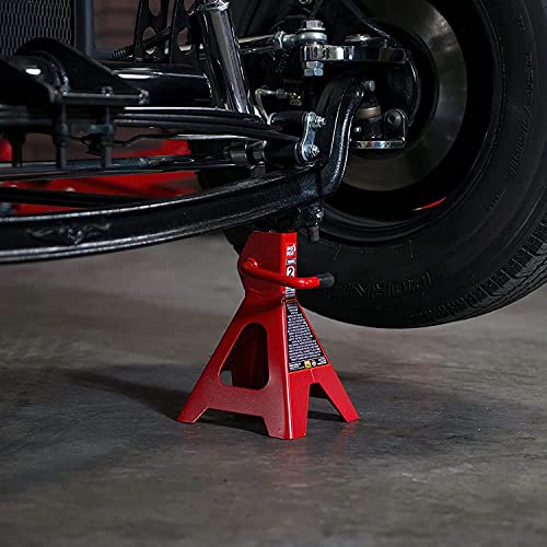 Image of Big RED AT42002R Torin Steel Car Jack Stands: 2 Ton (4,000 lb) Capacity, Red, 1 Pair