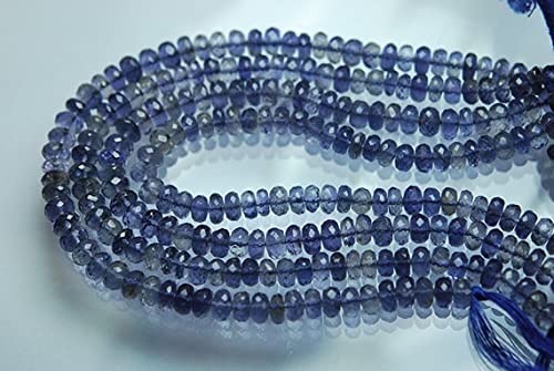 Iolite saphir d'eau naturelle en perles rondelles facettées 5mm pour fil de bijoux