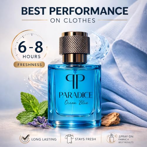Image of Paradice Ocean Blue 50ml Unisex Eau De Parfum for Men & Women | Long Lasting Aqua Fragrance | Lemon Bergamot Mint Lavender Notes | Office College Daily Wear Gift Perfume Spray