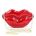 Women Acrylic Lips-shaped Evening Bags Purses Clutch Vintage Banquet Handbag (Red) Medium