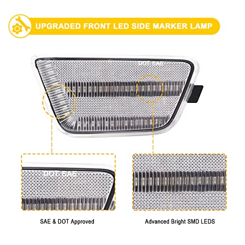 R&F Auto Led Amber Bumper Marker Light Compatible With C'hevy Cruze 2011-2015, For Cruze Limited 2016 Driver And Passenger Side Blinker Lamp Fender Turn Signal Lights, Replace Oem# 95186926, 95186927 #TOP3