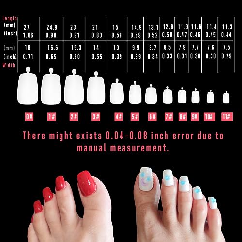 NOVO OVO 120 pcs Long Toe Nail Tips Press on, Curved Full Cover Longtoes Claw - Image 4